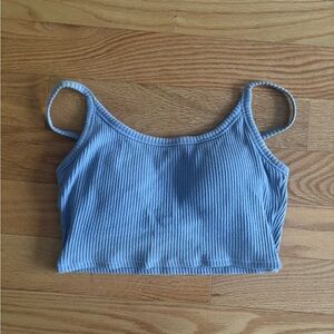Klassy Network Light Blue Ribbed Crop Top